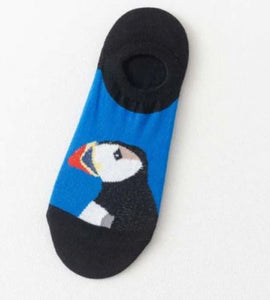 SF1248 Blue Black Bird Low Cut Socks - Iris Fashion Jewelry