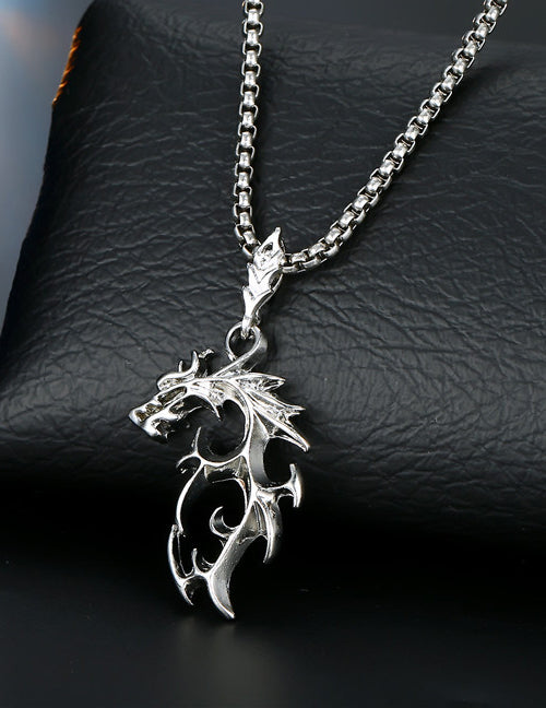 N1605 Silver Dragon Necklace with FREE Earrings - Iris Fashion Jewelry