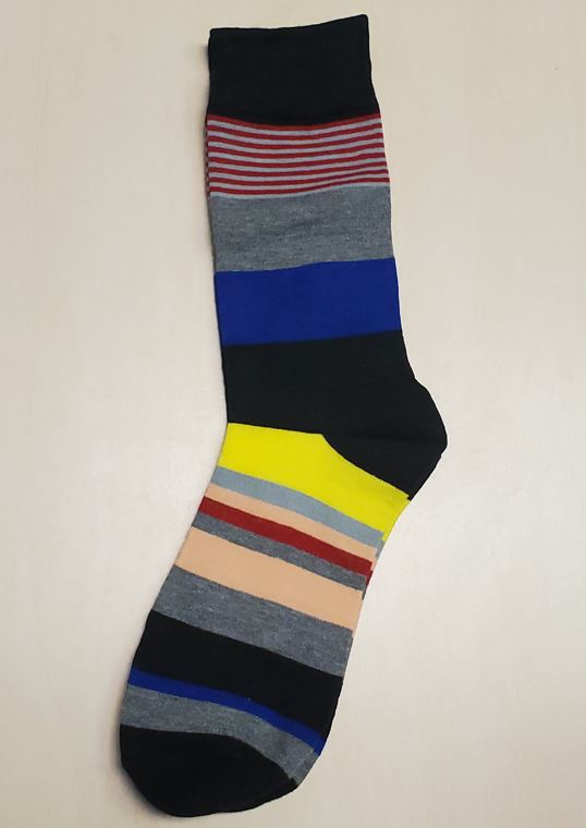 SF176 Multi Color Thick & Thin Stripe Socks - Iris Fashion Jewelry
