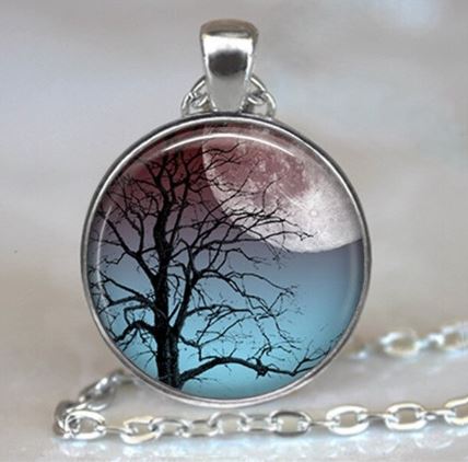 N252 Silver Midnight Tree Necklace with FREE Earrings - Iris Fashion Jewelry
