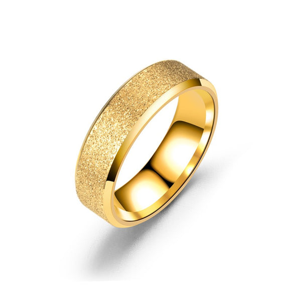 R460 Gold Textured Titanium & Stainless Steel Ring - Iris Fashion Jewelry