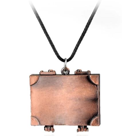 AZ92 Bronze Suitcase Briefcase Necklace with FREE Earrings - Iris Fashion Jewelry