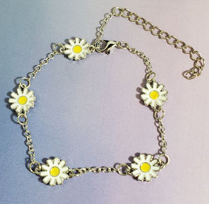 AZ914 Silver Daisy Flower Bracelet