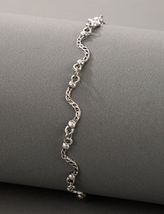 B1282 Silver Wave Design Bracelet - Iris Fashion Jewelry