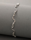 B1282 Silver Wave Design Bracelet - Iris Fashion Jewelry