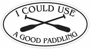 ST-D3035 Good Paddling Kayak Oval Bumper Sticker