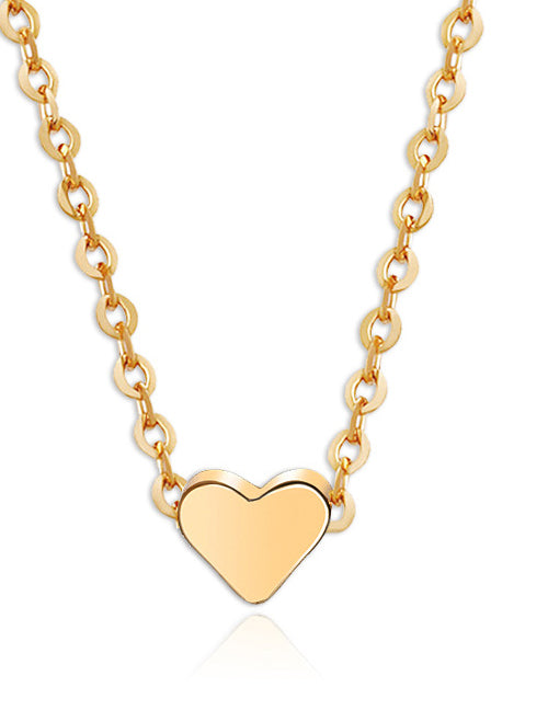 N1235 Gold Dainty Heart Necklace With Free Earrings - Iris Fashion Jewelry
