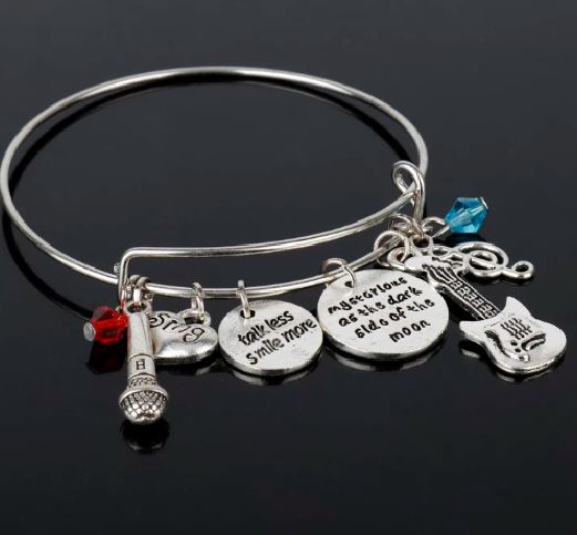 B679 Silver Talk Less Smile More Music Bracelet - Iris Fashion Jewelry