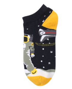 SF363 Black Astronaut Low Cut Socks - Iris Fashion Jewelry