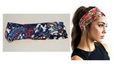 H605 Beige Paisley Design Cross Knotted Head Band