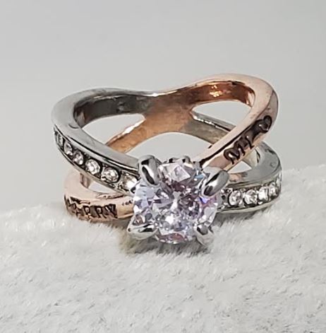 R357 Silver & Rose Gold Marry Me Ring - Iris Fashion Jewelry