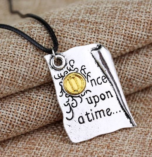 AZ348 Silver Once Upon a Time Necklace with FREE EARRINGS