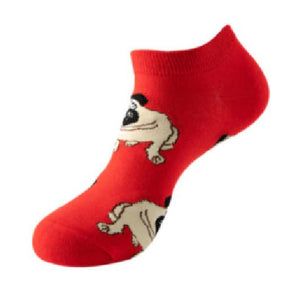 SF404 Red Puppy Dog Low Cut Socks - Iris Fashion Jewelry