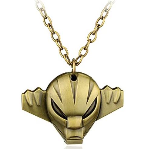 AZ995 Gold Anime Mask Pendant Necklace