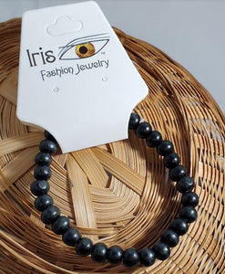 AZ555 Black Wooden Bead Bracelet