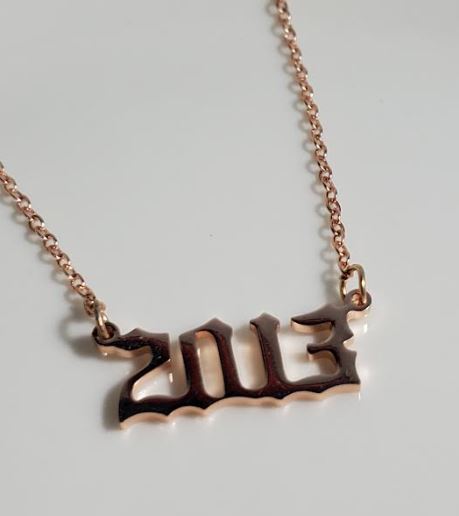 AZ1454 Rose Gold Year 2013 Necklace with FREE EARRINGS