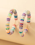 E327 Gold Multi Color Soft Bead Hoop Earrings - Iris Fashion Jewelry