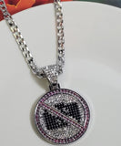 AZ07 Silver Pink Rhinestone No Photos Necklace with Free Earrings - Iris Fashion Jewelry