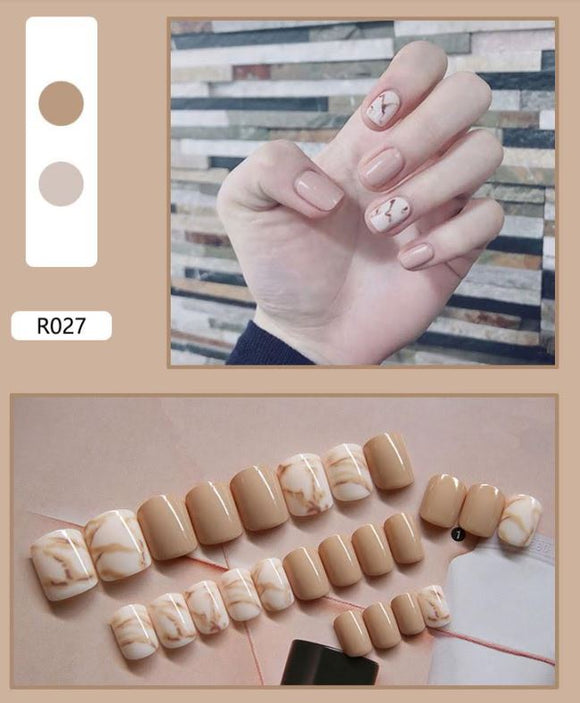 NS394 Short Square Press On Nails 24 Pieces R027 - Iris Fashion Jewelry