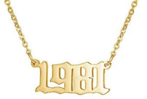 AZ1401 Gold Year 1981 Necklace with FREE EARRINGS