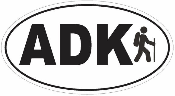 ST-D3002 ADK Adirondack Hiker Oval Bumper Sticker