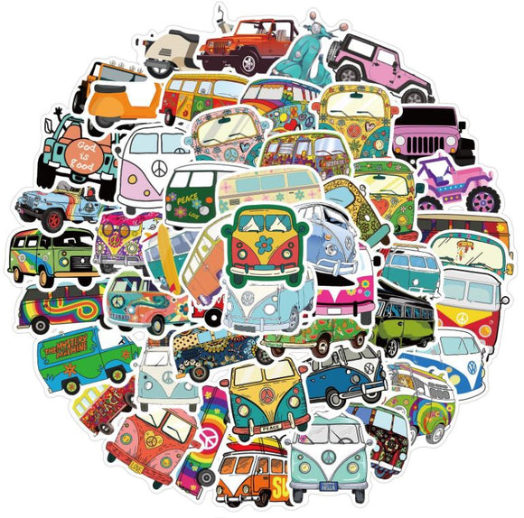 ST62 Hippie Van Collection 20 Pieces Assorted Stickers