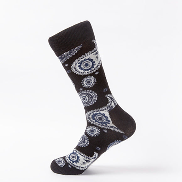 SF343 Black Paisley Design Socks - Iris Fashion Jewelry