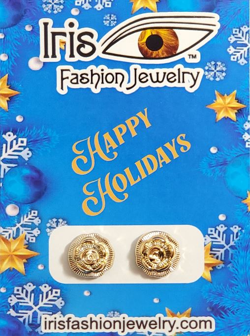 CX03 Happy Holidays Rose Earrings on Gift Card
