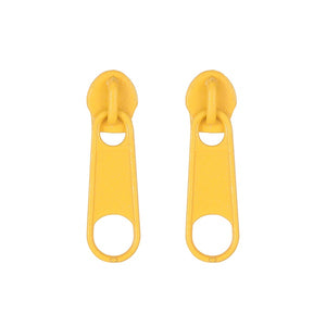 E1939 Golden Yellow Metal Zipper Earrings - Iris Fashion Jewelry