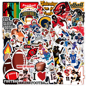 ST13 Football Collection. 20 Pieces Assorted Stickers - Iris Fashion Jewelry