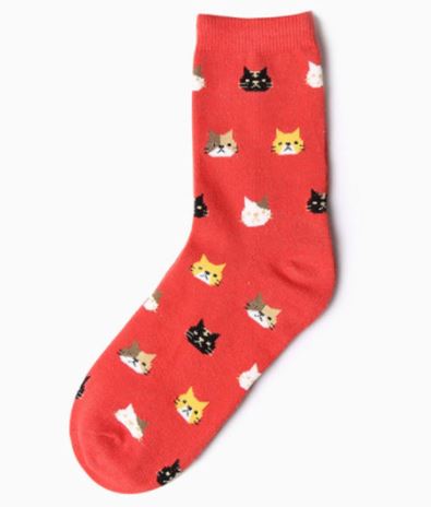 SF813 Red Kitty Cat Socks - Iris Fashion Jewelry