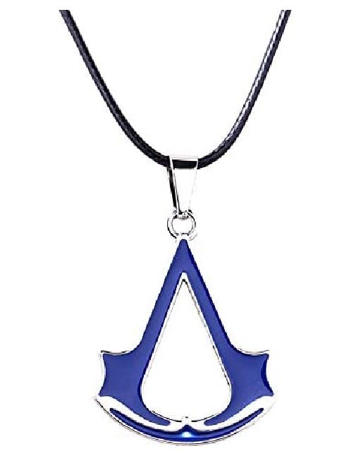 +AZ81 Silver Blue Video Game Symbol Necklace with FREE EARRINGS