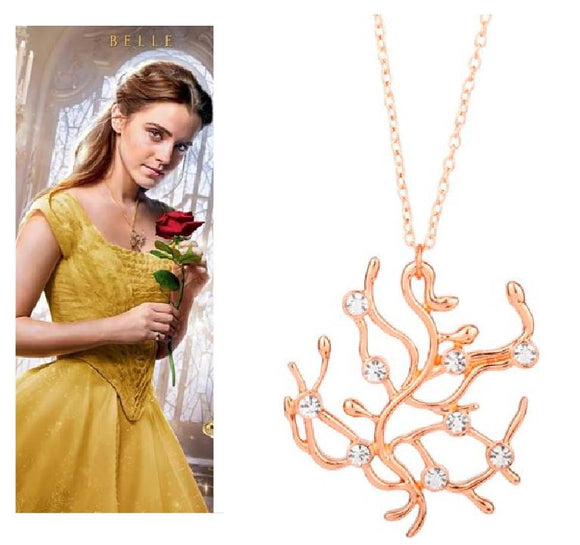 N517 Rose Gold Rhinestone Art Deco Necklace with FREE EARRINGS