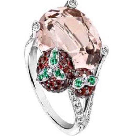 R315 Silver Champagne Gemstone Strawberry Ring - Iris Fashion Jewelry
