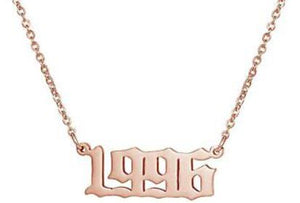 AZ1402 Rose Gold Year 1996 Necklace with FREE EARRINGS