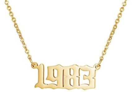 AZ1319 Gold Year 1983 Necklace with FREE EARRINGS