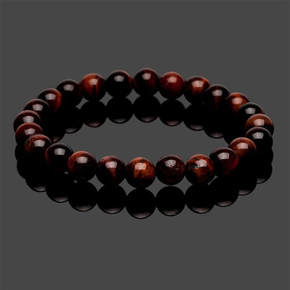 B1242 Brown Natural Volcanic Stone Bracelet - Iris Fashion Jewelry