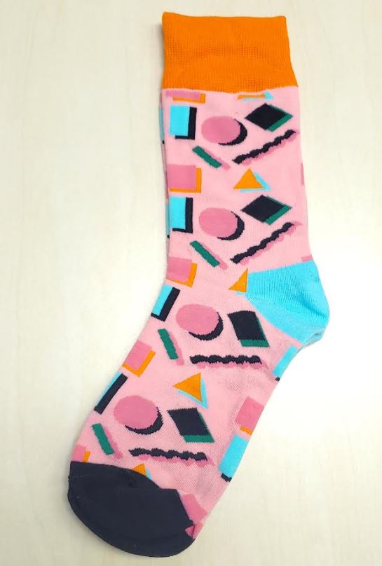 SF499 Light Pink Festive Shapes Socks - Iris Fashion Jewelry