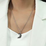 N2203 Silver Decorated Moon Necklace FREE Earrings - Iris Fashion Jewelry