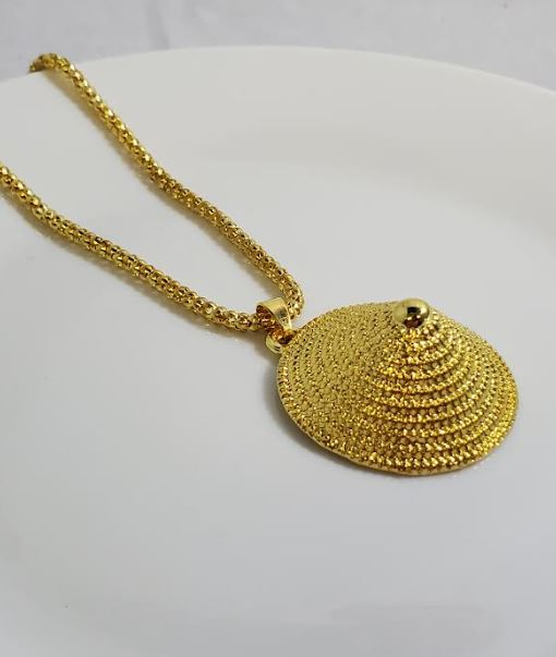 AZ1576 Gold Pagoda Hat Pendant Necklace with FREE EARRINGS