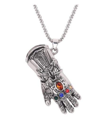 N1614 Silver Rhinestone Decorated Glove Pendant Necklace with FREE EARRINGS - Iris Fashion Jewelry