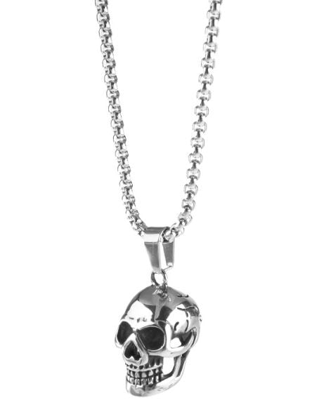 N1387 Silver Skull Pendant Necklace - Iris Fashion Jewelry