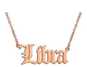 AZ731 Rose Gold Libra Zodiac Necklace with FREE EARRINGS