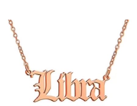 AZ731 Rose Gold Libra Zodiac Necklace with FREE EARRINGS