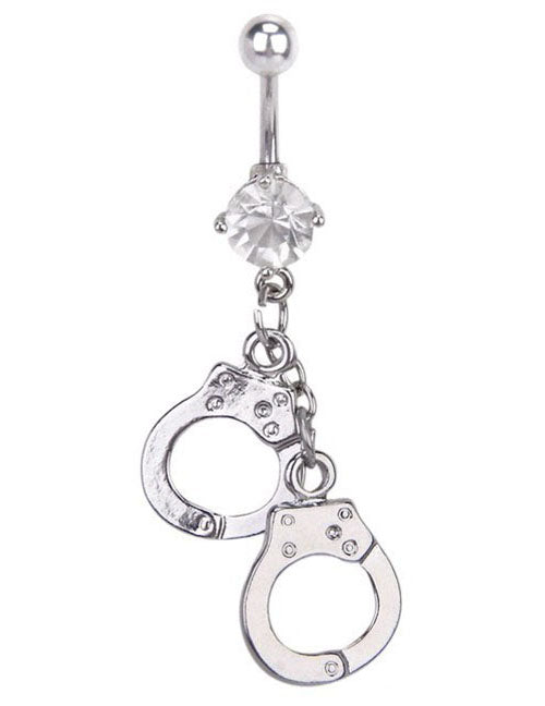 P93 Silver Handcuffs Belly Button Ring - Iris Fashion Jewelry