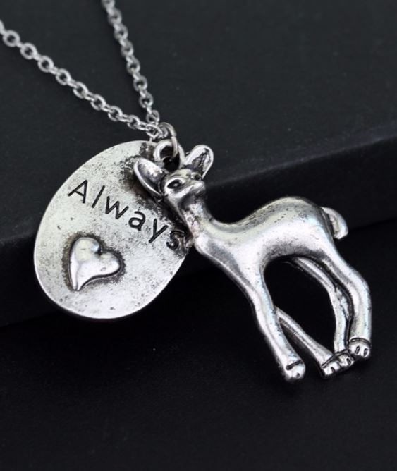 N437 Silver Love Always Doe Necklace with FREE EARRINGS - Iris Fashion Jewelry