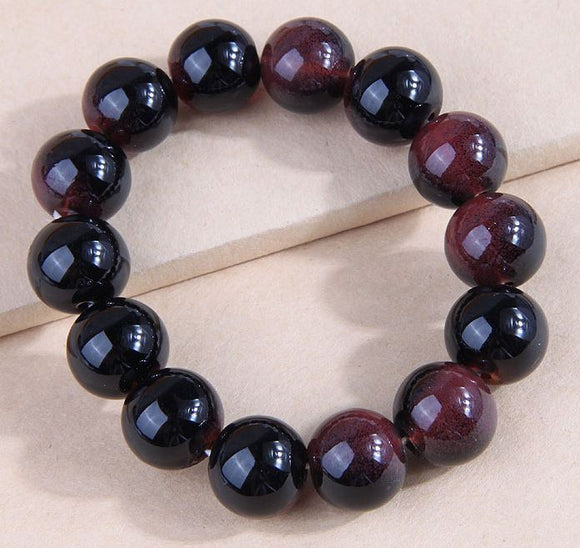 AZ511 Black/Red Large Bead Bracelet