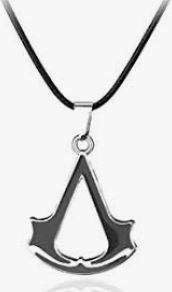 AZ884 Silver Black Video Game Symbol Necklace with FREE EARRINGS