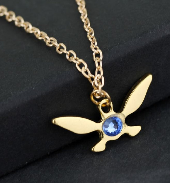 AZ38 Gold Blue Gemstone Anime Game Necklace with FREE EARRINGS - Iris Fashion Jewelry