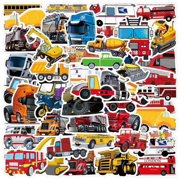 ST59 Occupational Vehicles 20 Pieces Assorted Stickers